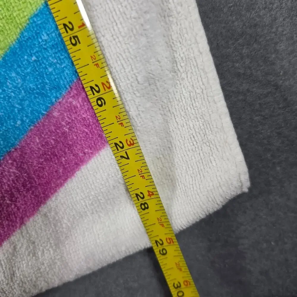 Vintage Rainbow Stripe Hawaii Souvenir Bath Hand Towel Retro 70s 80s
